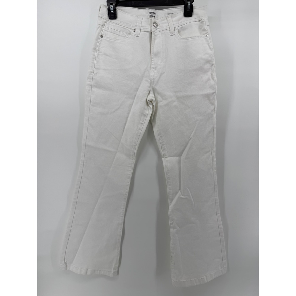 Kensie Jeans Vintage Luxe The Flare White High Rise Flared Denim Pants Size 6/28